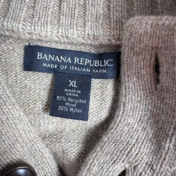 Banana Republic Italian Wool Blend Mock Neck Sweater Tan XL - Picture 3 of 8